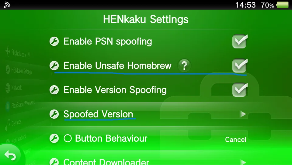 Henkaku Settings